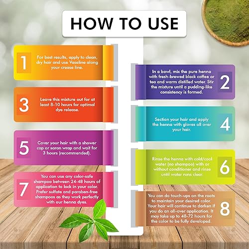 Miniatura 3 de Polvo de henna para cabello (7.05 onzas/0.43 libras/7.05 oz) Henna 100% pura con azadirachta indica y grosella espinosa para un cabello fuerte y