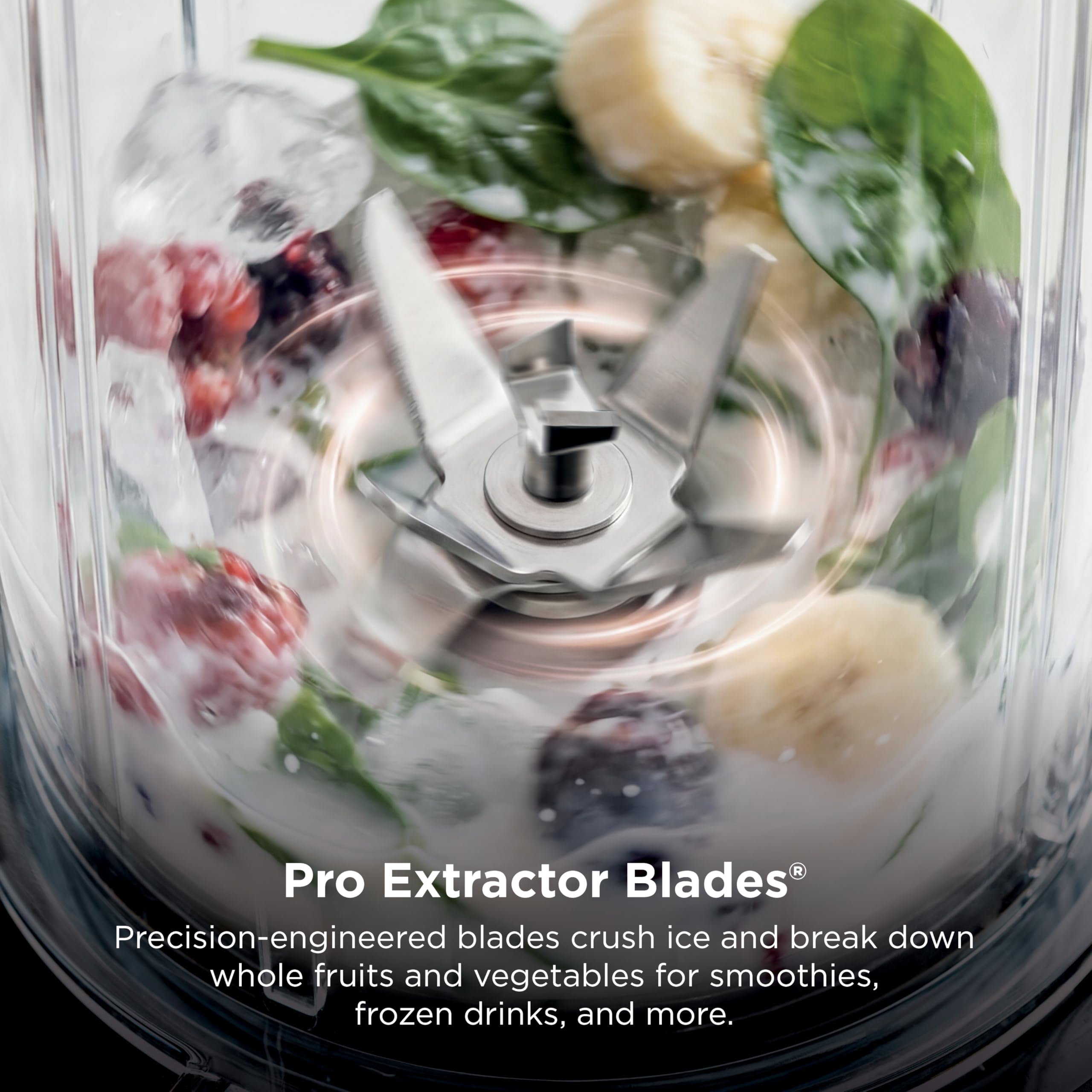 Ninja BN301 Nutri-Blender Plus Compact Personal Blender, 900-Peak-Watt Motor, Frozen Drinks, Smoothies, Sauces & More, (3) 20 oz. To-Go Cups, (2) Spout-Lids (1) Storage-Lid, Dishwasher Safe, Silver: Push to blend