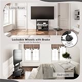 FITUEYES Supporto per TV con ruote, per TV da 40 a 85 pollici, altezza massima 60 kg, VESA 600 x 400 mm - 5