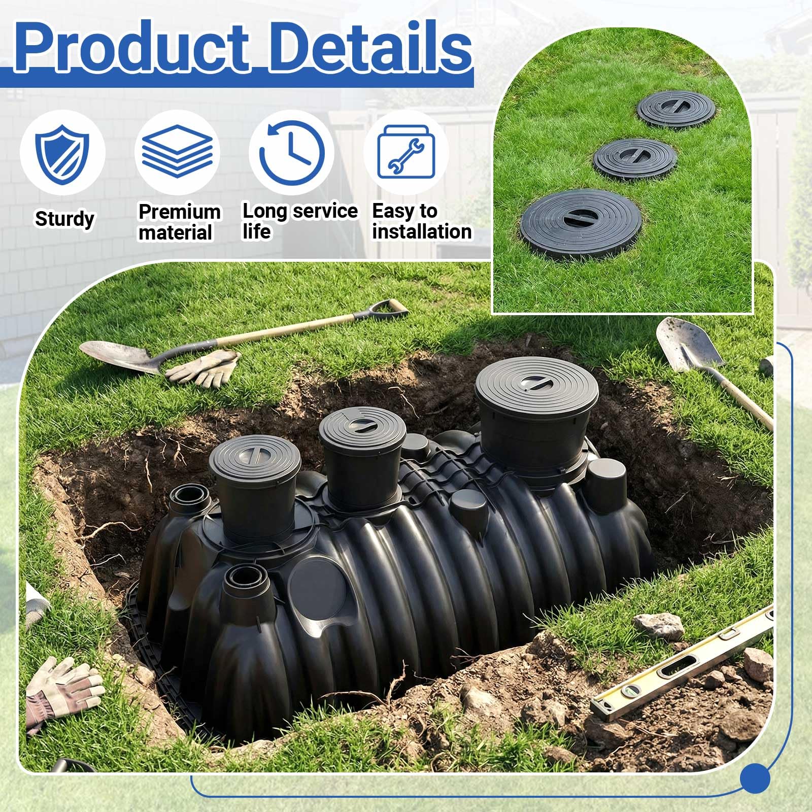 Amazon.com: BreezeHug 264 Gallon Large Underground Septic Tank Kit