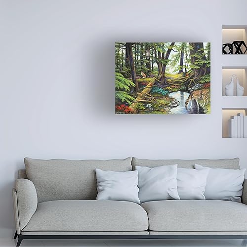 Miniatura 2 de Trademark Fine Art Lienzo decorativo para pared, diseño de John Zaccheo "Forest Gathering", arte de pared para sala de estar, dormitorio u oficina,
