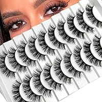 Vista 11 de Pestañas de ojo de gato, aspecto natural, tira 3D, esponjosas, pestañas de visón de 0.630 in, rizo D, pestañas postizas de visón sintético, paquete