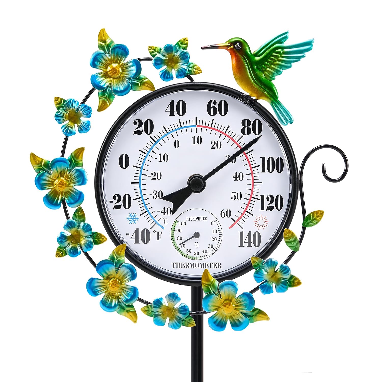 Outdoor Thermometer Waterproof Hummingbird Outside Thermometer Hygrometer