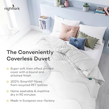 Night Lark Coverless Duvet Double 6 Tog Spring Summer - Pastel Palms Supersoft, Cosy & Lightweight Quilt Machine Washable & Quick Dry All In One Reversible Comforter Pillow Set