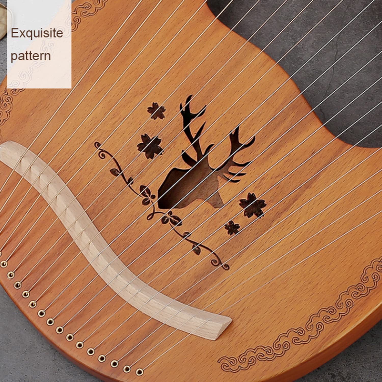 Arpa lira 16 corde in mogano, strumento lira classico retr貌, portatile, in legno massello, con borsa, corde extra e chiave accordatura, per principianti amanti della musica