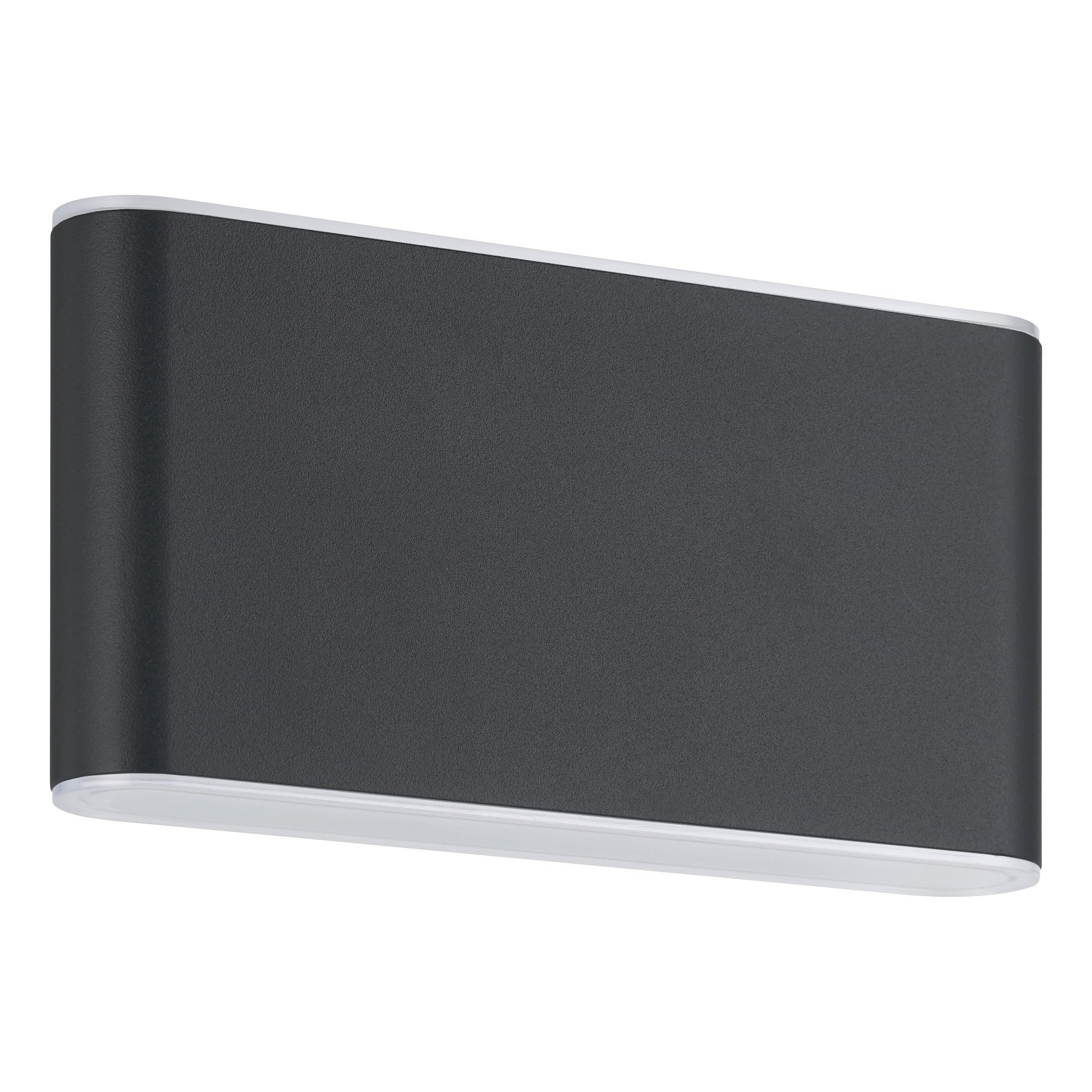 EGLO LED Außenleuchte Grutti, Wandleuchte außen mit Up und Down Beleuchtung | Wand Außenbeleuchtung aus Aluminium in Anthrazit, Außenlampe warmweiß-kaltweiß, IP65, 17,5 cm