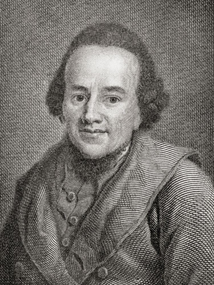 Mojżesz Mendelssohn 1729-1786. Niemiecki żydowski filozof. Nadruk plakatu Hilary Jane Morgan (12 x 16)