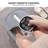 Vista 7 de HOSPAN Masaje giratorio eléctrico plegable para pies, baño de pies con calor, burbujas, control remoto y 24 bolas de masaje Shiatsu motorizadas. Spa