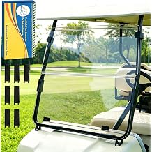 Golf Cart Windshield for Club Car DS 1982-2000, 3/16" Thick Foldable Clear Acrylic, Anti-UV, Impact Resistant & Waterproof, For All-Weather Driving Comfort