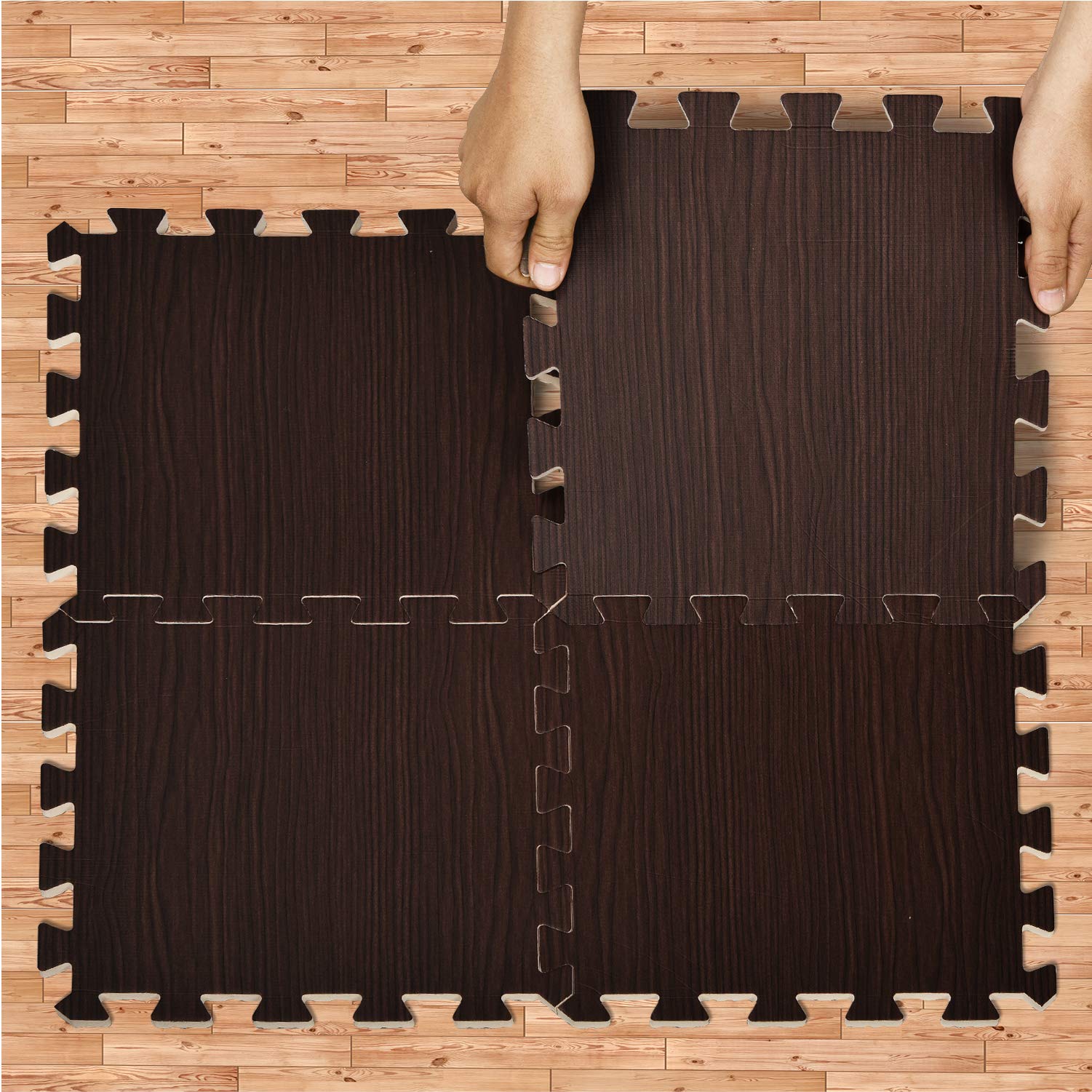Yes4All Interlocking Exercise Foam Mats with Border Interlocking