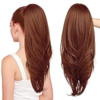 Vista 20 de SEIKEA Extensión versátil de cola de caballo con cordón, 26 pulgadas de largo, ondulado, con clip de varias capas, extensiones de cabello de cola