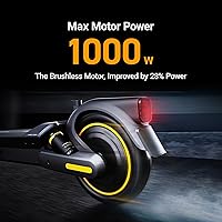 Vista 3 de Segway Ninebot MAX KickScooter, hasta 25/40/43 Mi rango, 18.6/22 MPH Velocidad máxima, potencia por motor de 350 W/450 W, frenos dobles y control