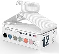 Vista 137 de Neaties - Perchas resistentes para ropa, paquete de 18 – Fabricadas en EE. UU. – Capacidad de 8 libras, perchas de plástico para ropa de adultos