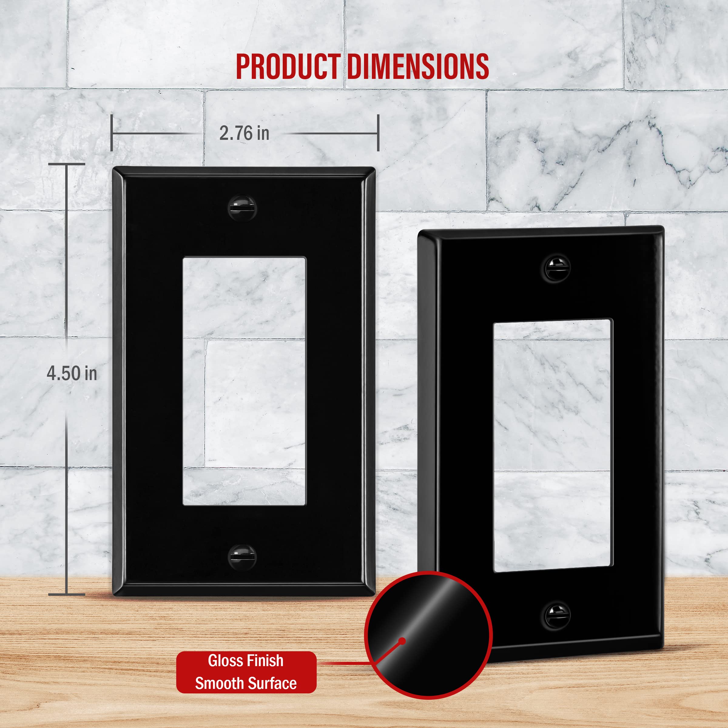 ENERLITES Plaque Murale En Métal Pour Prise De Courant Duplex Ou Décorateur, Résistante à La Corrosion, Taille 2 Voies 11,4 X 11,6 Cm, 772131, Acier Inoxydable 430, Certifié UL, Argent