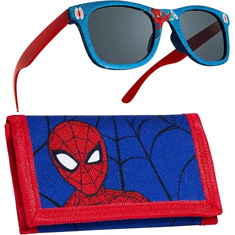 Boys Spiderman Sunglasses for Boys and Trifold Wallet Gift Set