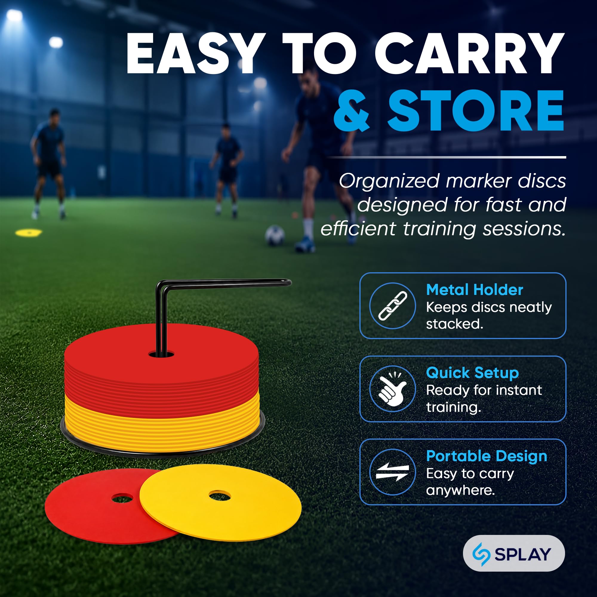 Splay Disco Plano Redondo de Goma Multicolor 24 Piezas para Entrenamiento de Agilidad Antideslizante