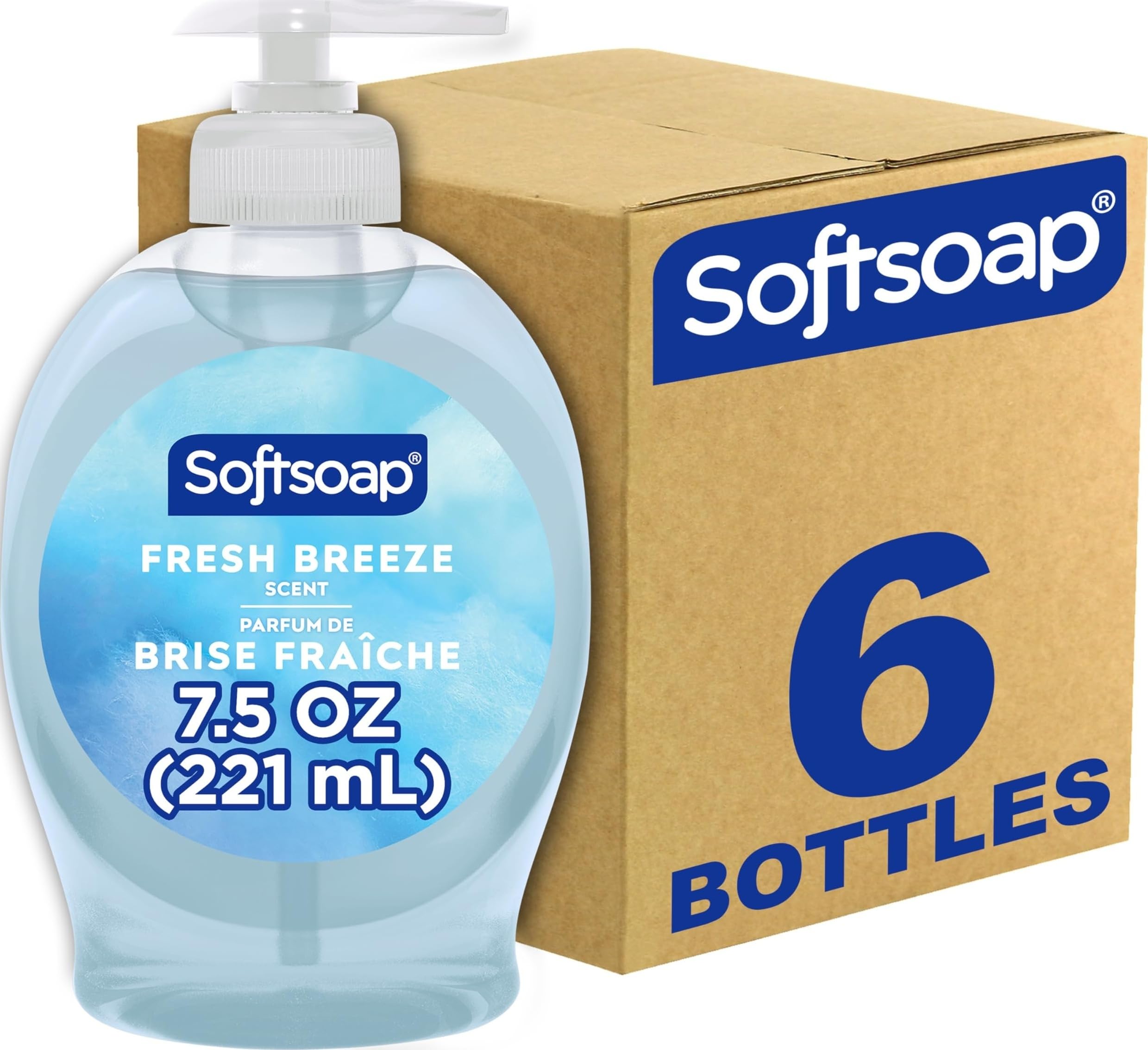 Softsoap Liquid Hand Soap, Fresh Breeze - 7.5 Fl Oz (Pack of 6) | Paraben-Free, Phthalate-Free, Washes Away Germs, Bathroom H
