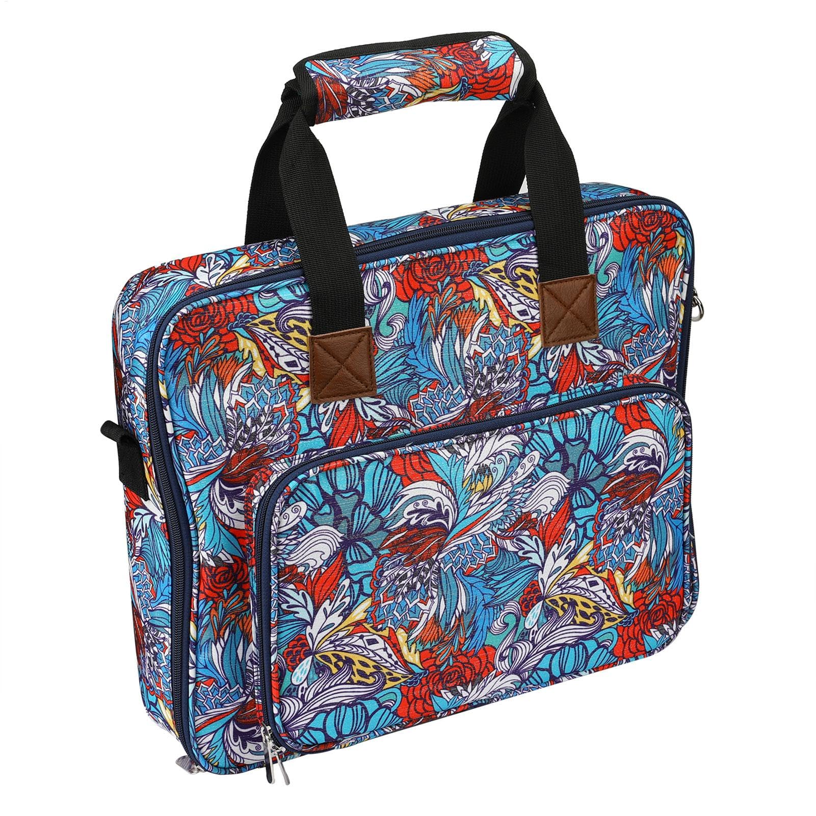Borsa organizzata per lavori a maglia, kit leggero per lavori a maglia, borse compatte con scomparti, borsa portatile all'uncinetto, 32 x 8 x 30 cm, per cerchi da ricamo, filo interdentale, kit
