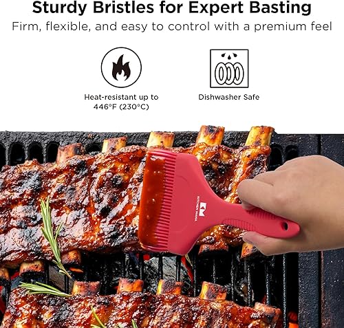 Miniatura 6 de Kitchen Mama Platinum - Juego de utensilios de silicona extra anchos para repostería y untar, resistentes al calor, aptos para lavavajillas, para