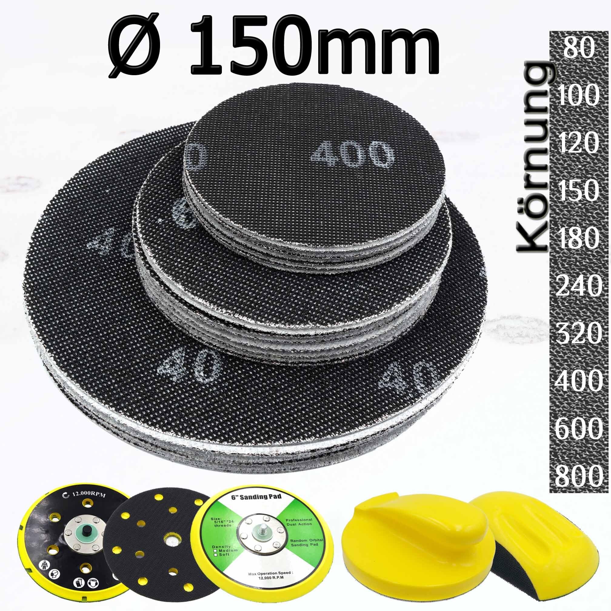 AKbase Schleifgitter 125mm - P240 Körnung Für Exzenterschleifer | 5 Stück Kletthaftung Für Staubarmes Schleifen