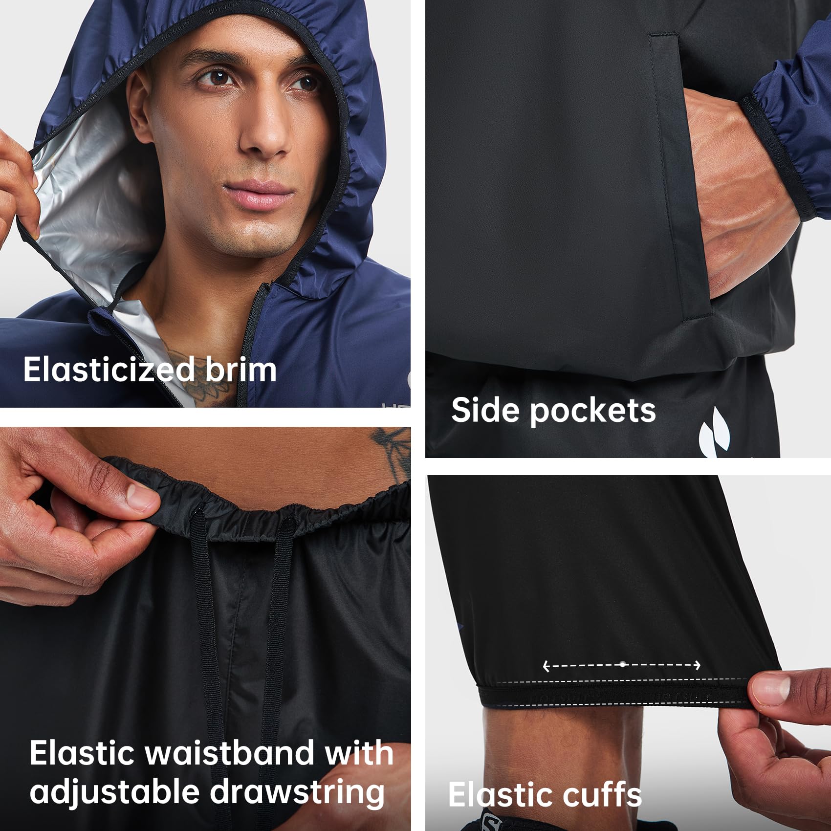 HOTSUIT Traje de sauna para hombre, trajes de sudor, gimnasio, entrenamiento, sauna, pantalones