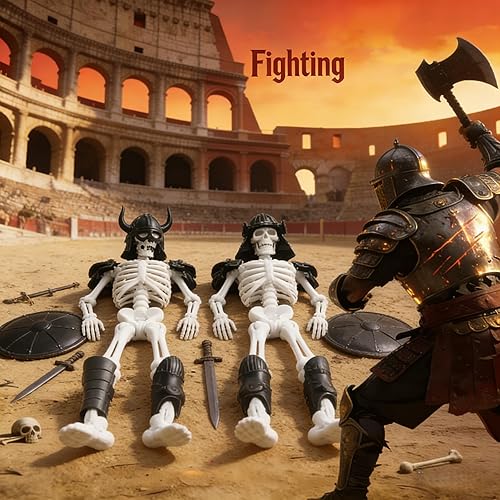 Miniatura 7 de Juego de 6 Figuras de Acción T13, Esqueleto de Juguete de Acción Mini Esqueletos para Decoraciones de Halloween Maniquí 13, Titán 13, Juguete de