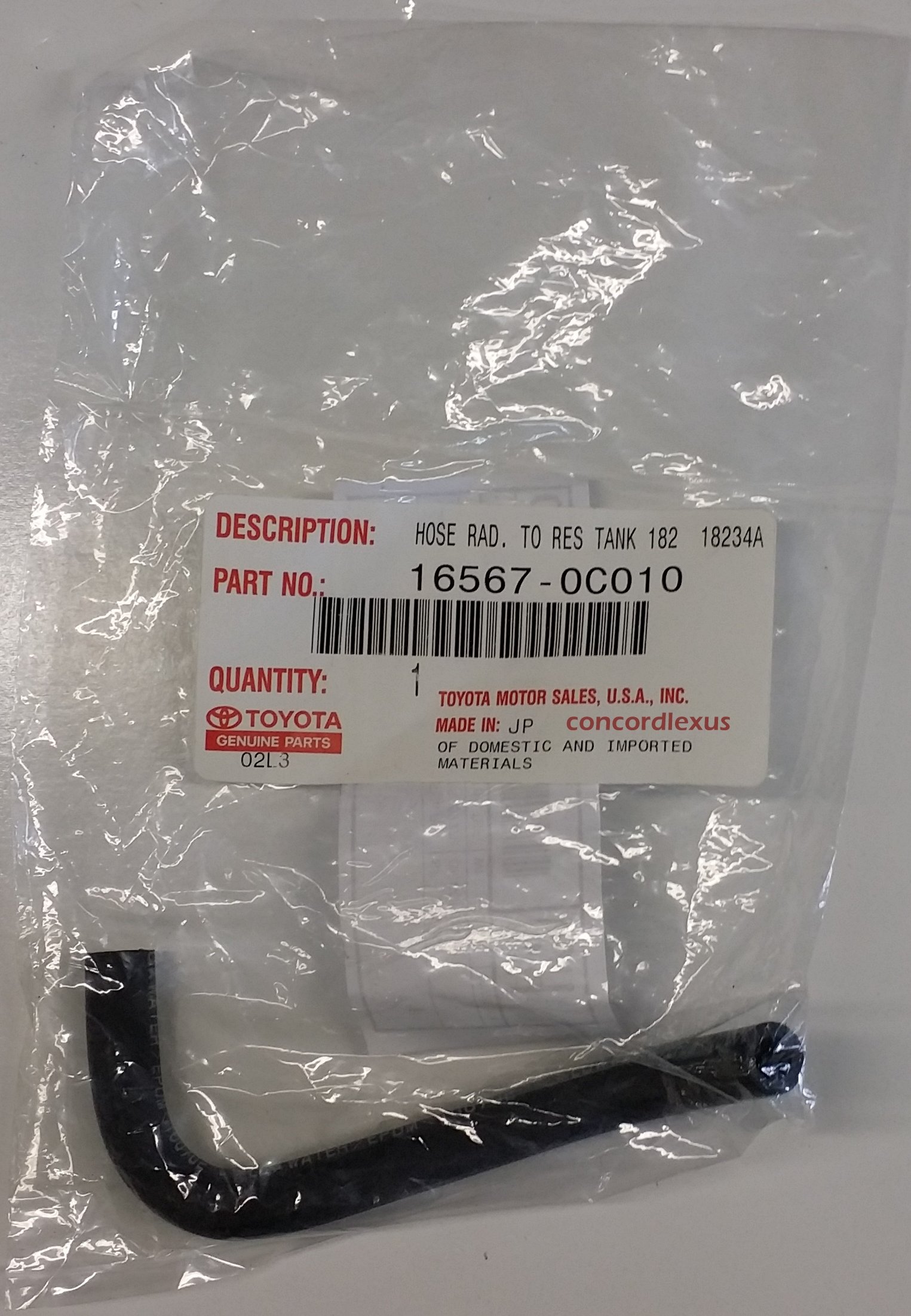 Amazon.com: Toyota Genuine Parts - Hose, Radiator to Re (16567-0C010)