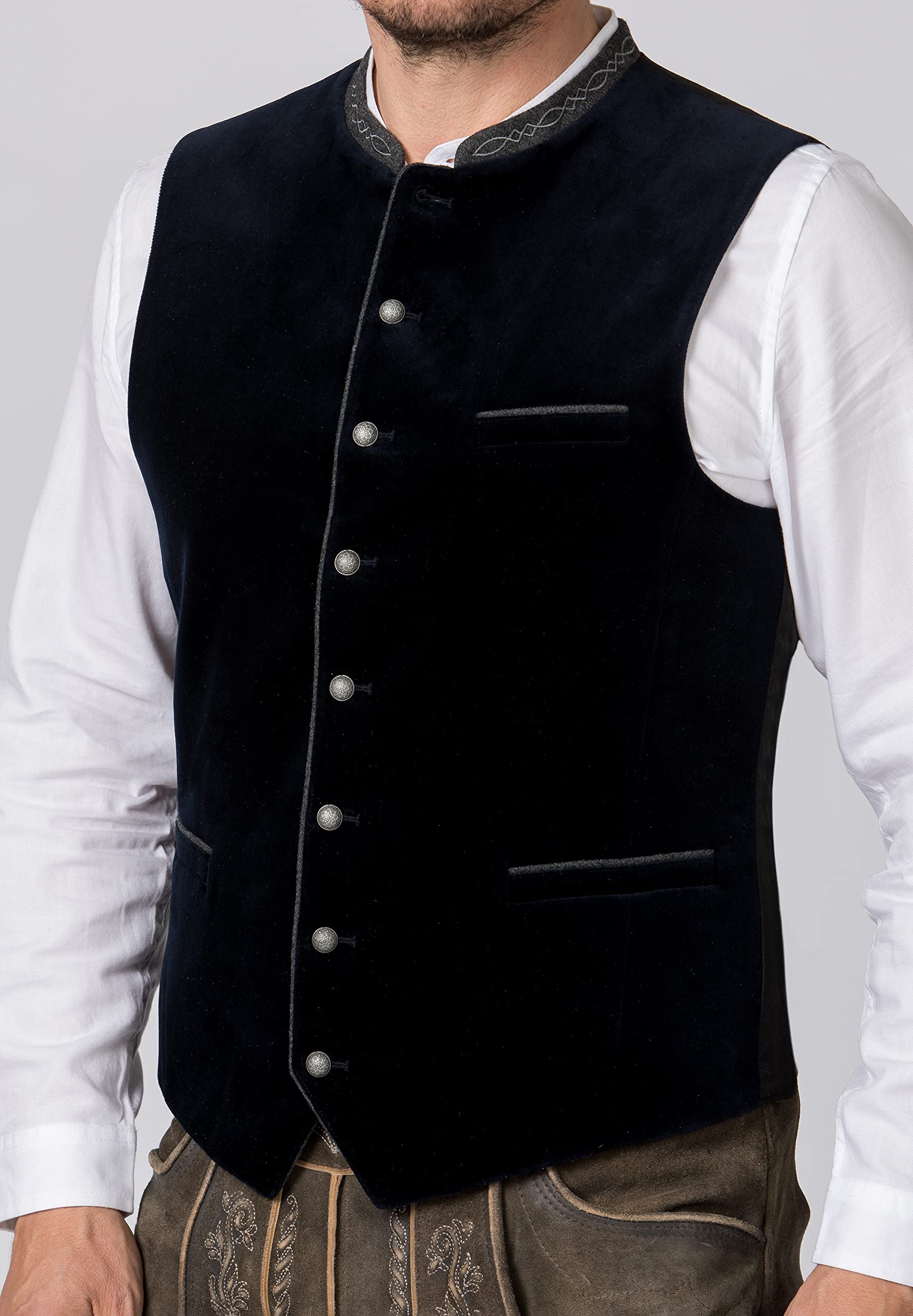 Stockerpoint Herren Trachtenweste Lorenzo I Größen 46-64 I Traditionelle & hochwertige Weste mit verstellbarem Riegel I Perfekt für Trachten & Festlichkeiten – Bild 6