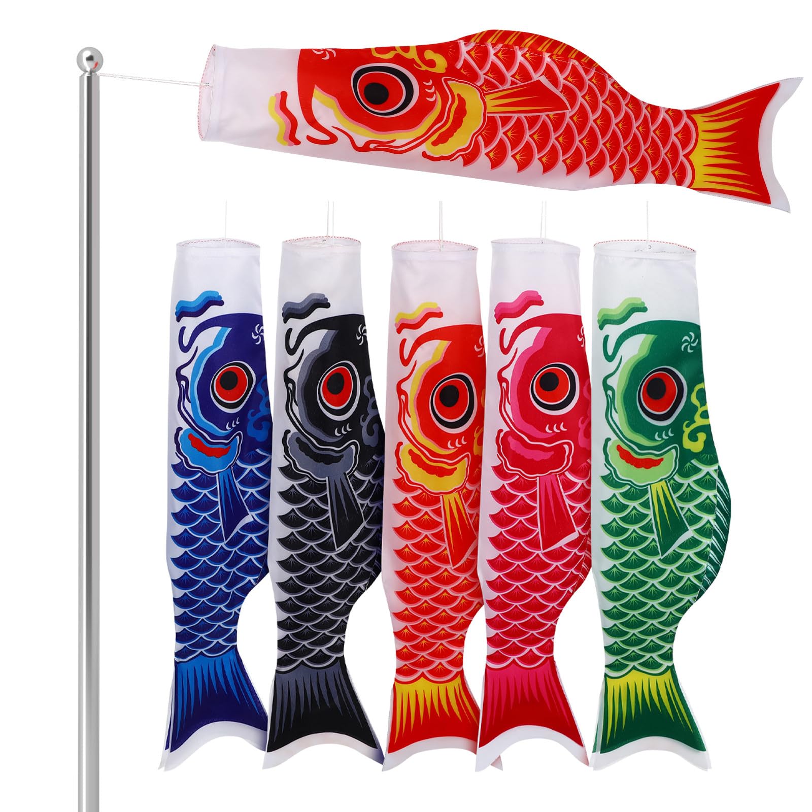 Drapeaux de carpe koi de 70 cm au design traditionnel japonais pour suspension