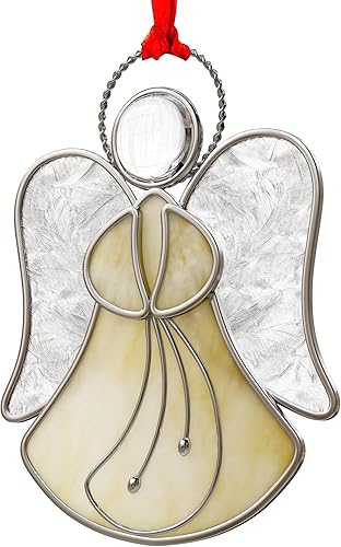 Miniatura 2 de Atrapasoles de ángel amarillo, paneles de vidrieras para ventanas, adornos decorativos para el hogar o el jardín, regalos decorativos para mamá,