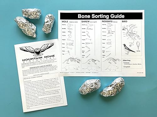 Mountain Home Biological Inc Pellets de búho gigante paquete de 5 con hoja de clasificación de huesos