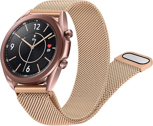 Meliya Correa para Samsung Galaxy Watch 3 bandas de 1.614 in para mujeres y hombres, 0.787 pulgadas de acero inoxidable de repuesto para Galaxy