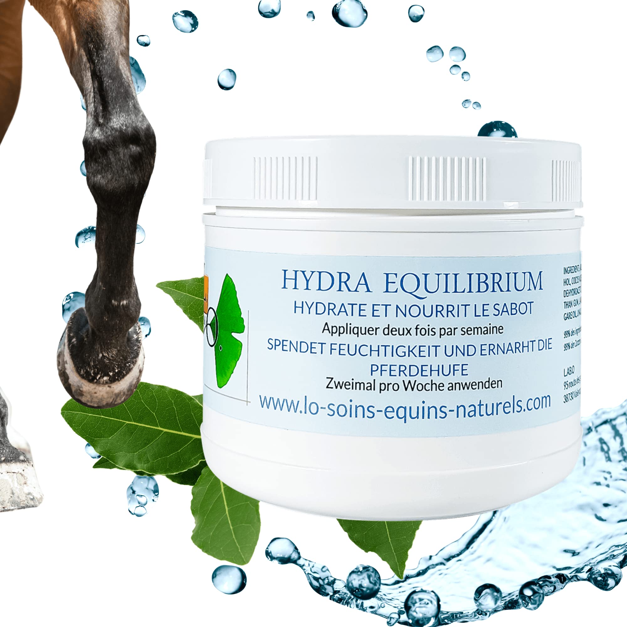 Hydra Equilibrium - Soin, graisse, onguent naturel hydratant pour cheval (sabot sec et cassant) (Hydra Equilibrium 500mL)