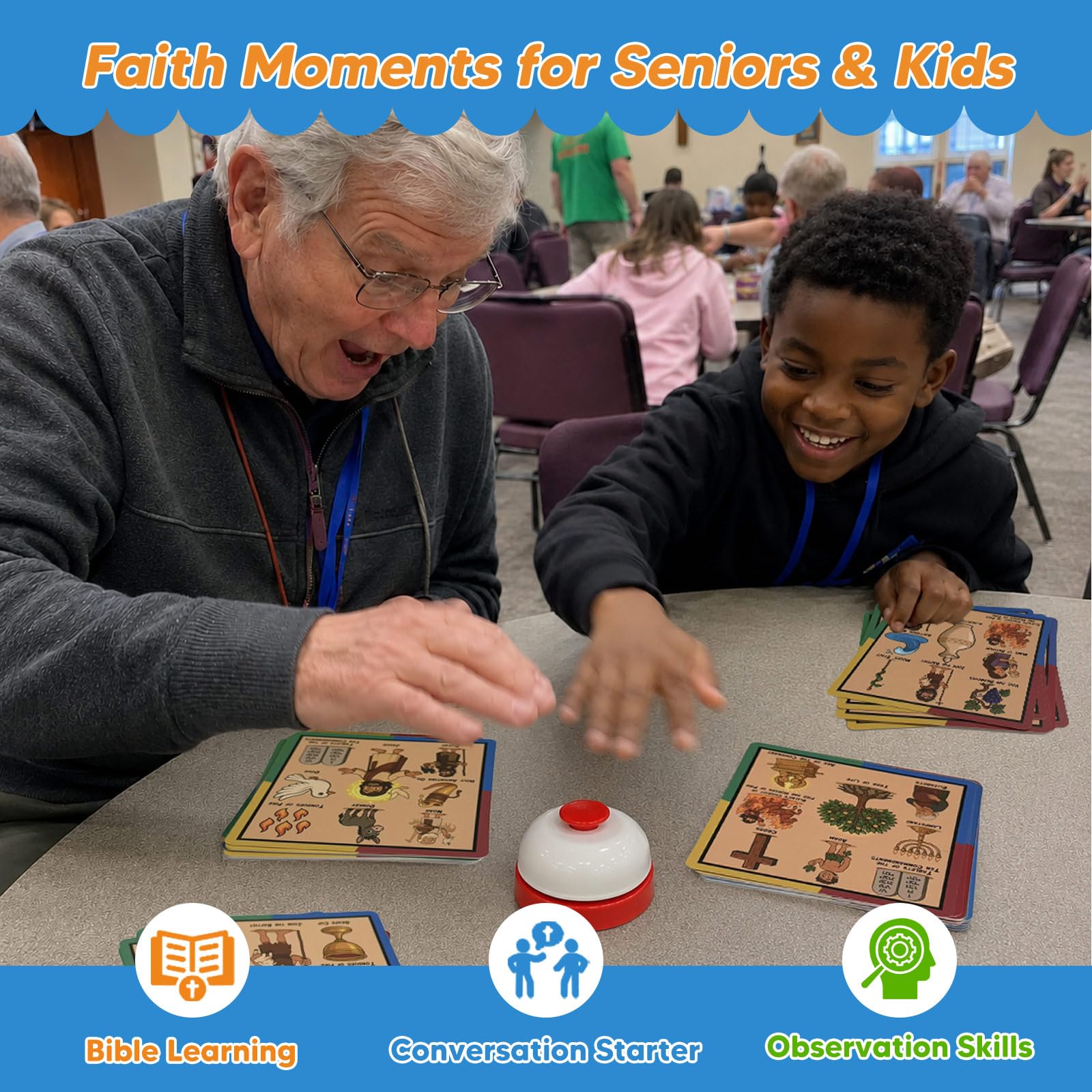 Garybank Bible Spot the Same Games for Kids – Juego de emparejamiento cristiano con 57 tarjetas de historia bíblica para construir la fe, divertido aprendizaje bíblico para la escuela dominical