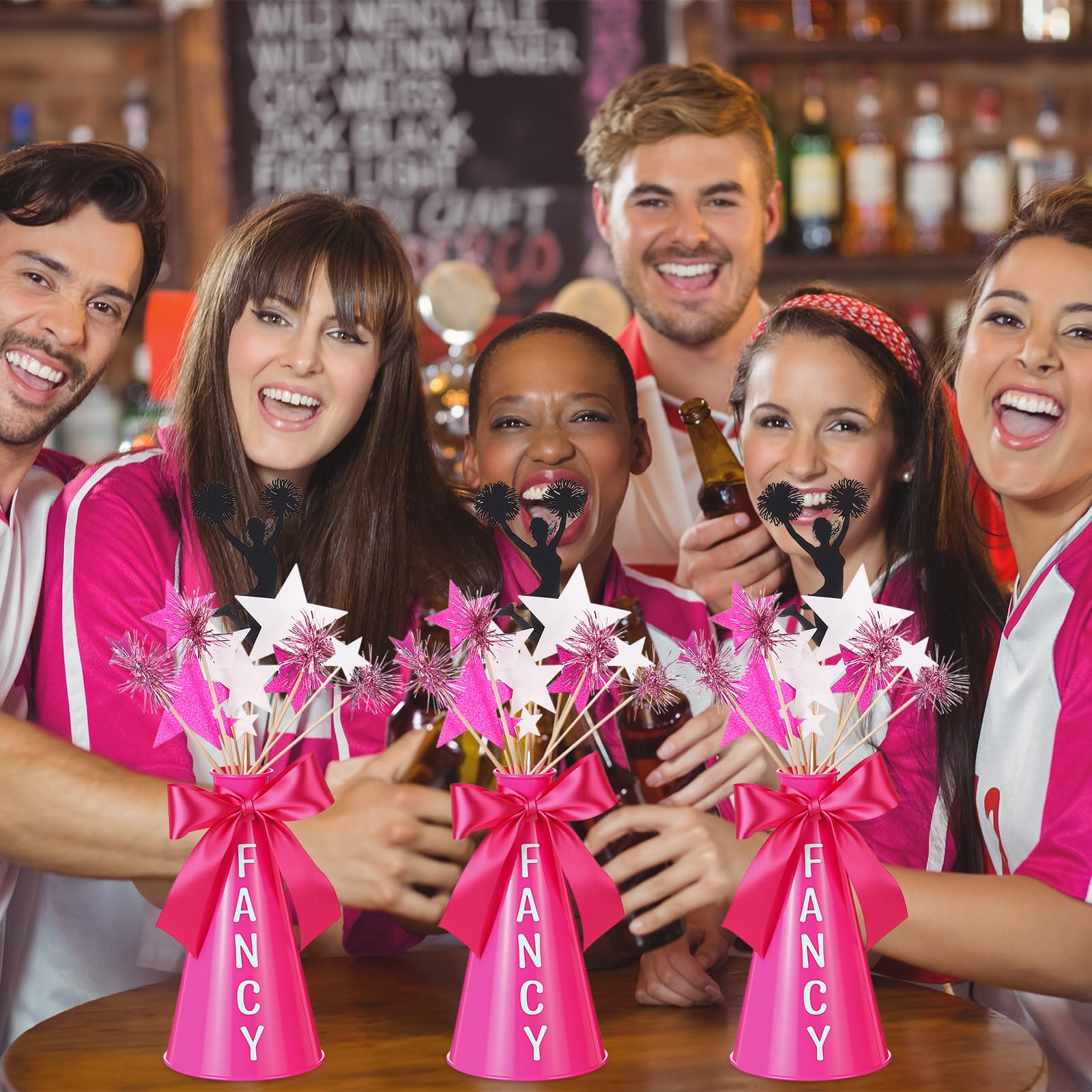 Weysat Lot de 6 mégaphones de pom-pom girl en vrac pour décoration de fête, esprit d'équipe dans vos mains, sportifs, bruyants, mégaphone en plastique pour jeux de match et activités de plein air