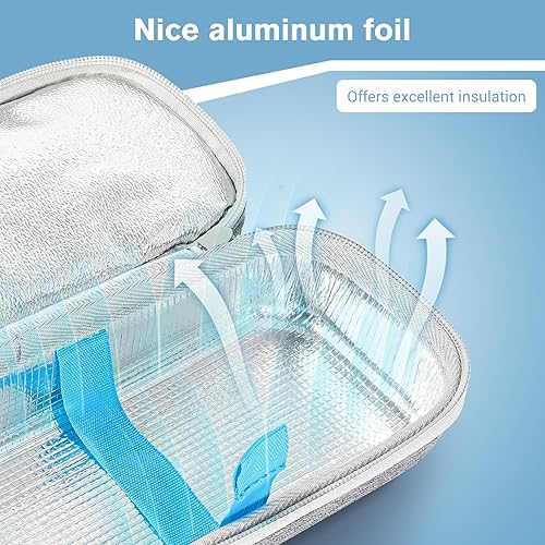 Miniatura 3 de ProCase Estuche de transporte de viaje enfriador de insulina, organizador portátil de medicamentos para el resfriado para diabetes con ladrillo de