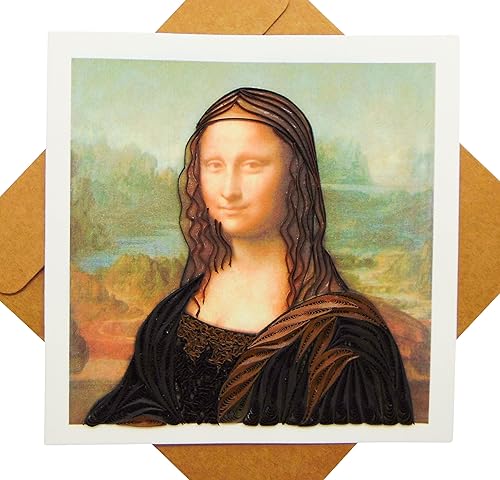 Retrato de Mona Lisa de Leonardo da Vinci (1503-1506), tarjeta de felicitación artística Quilling  Tarjeta de felicitación de diseño para disponible en Yaxa Costa Rica