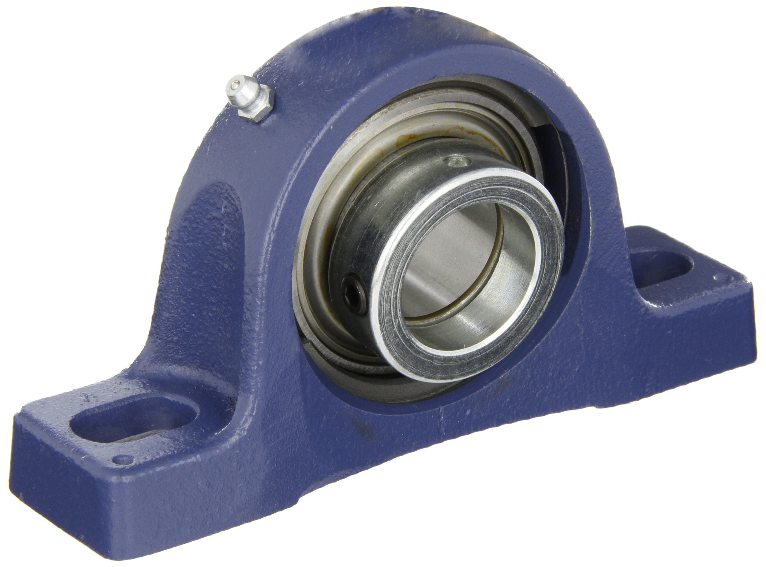 SKF Taie d'oreiller Bloc à roulement à billes, 2 boulons, col, excentriques Non-expansion type, contact, joints, Fonte, métrique, 30mm Shaft, 42.900mm Base To Center Height, 117.500mm Bolt Hole Spacing Width, 1