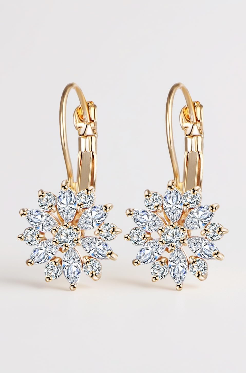 Latest 18k Gold Plated AAA Crystal Diamonds Earrings For Women & Girls