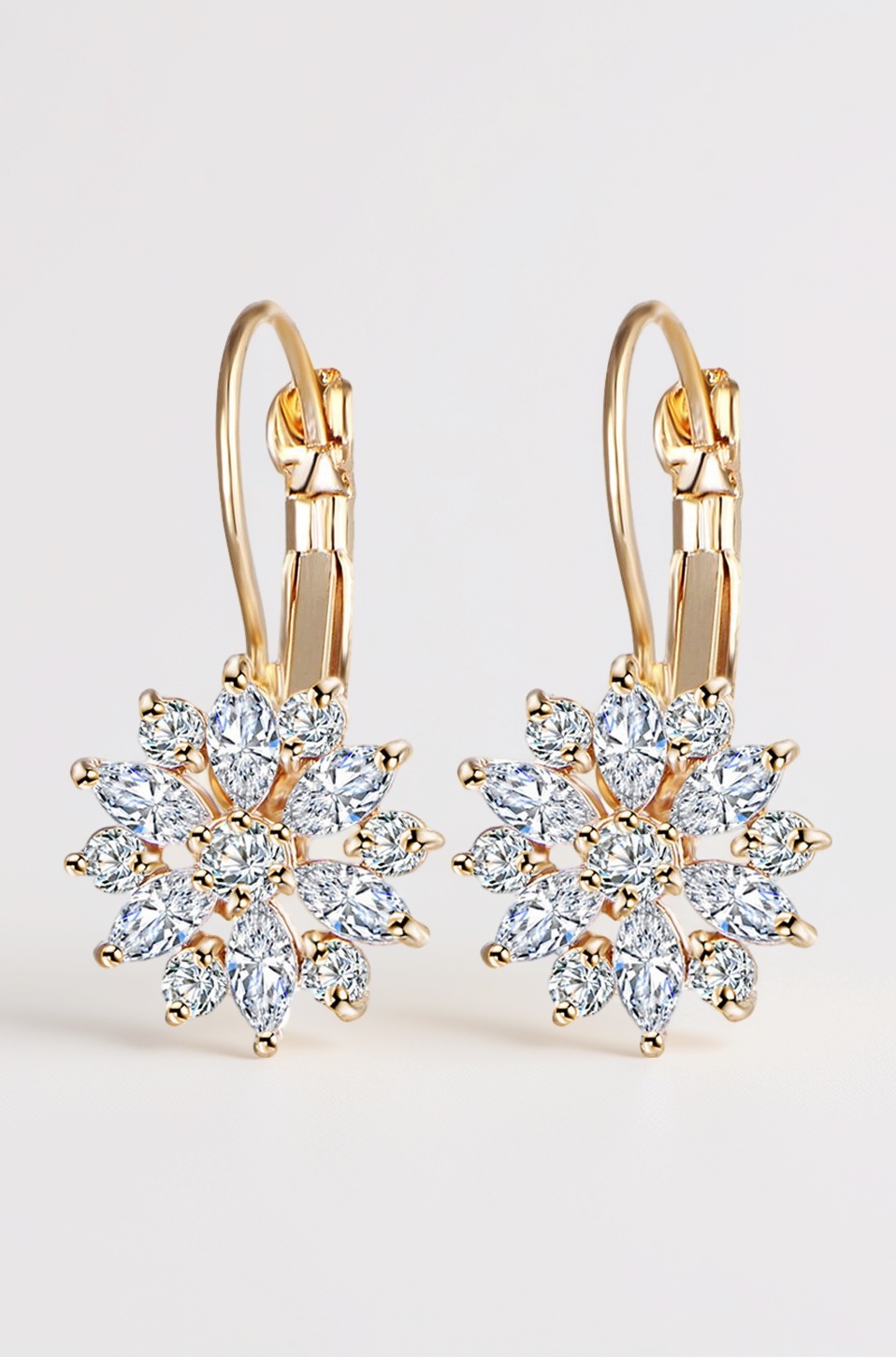 Shining Diva Fashion Latest 18k Gold Plated AAA Crystal Diamonds Earrings For Women & Girls