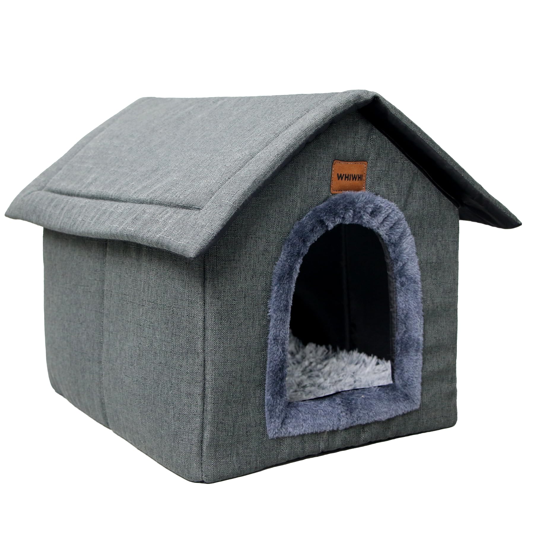 Casa para Gatos Cueva para Gatos de Interior Casa para Perros con Cojín de Felpa Perrera para Gatos Plegable Nido Suave para Gatos 35x30x35cm