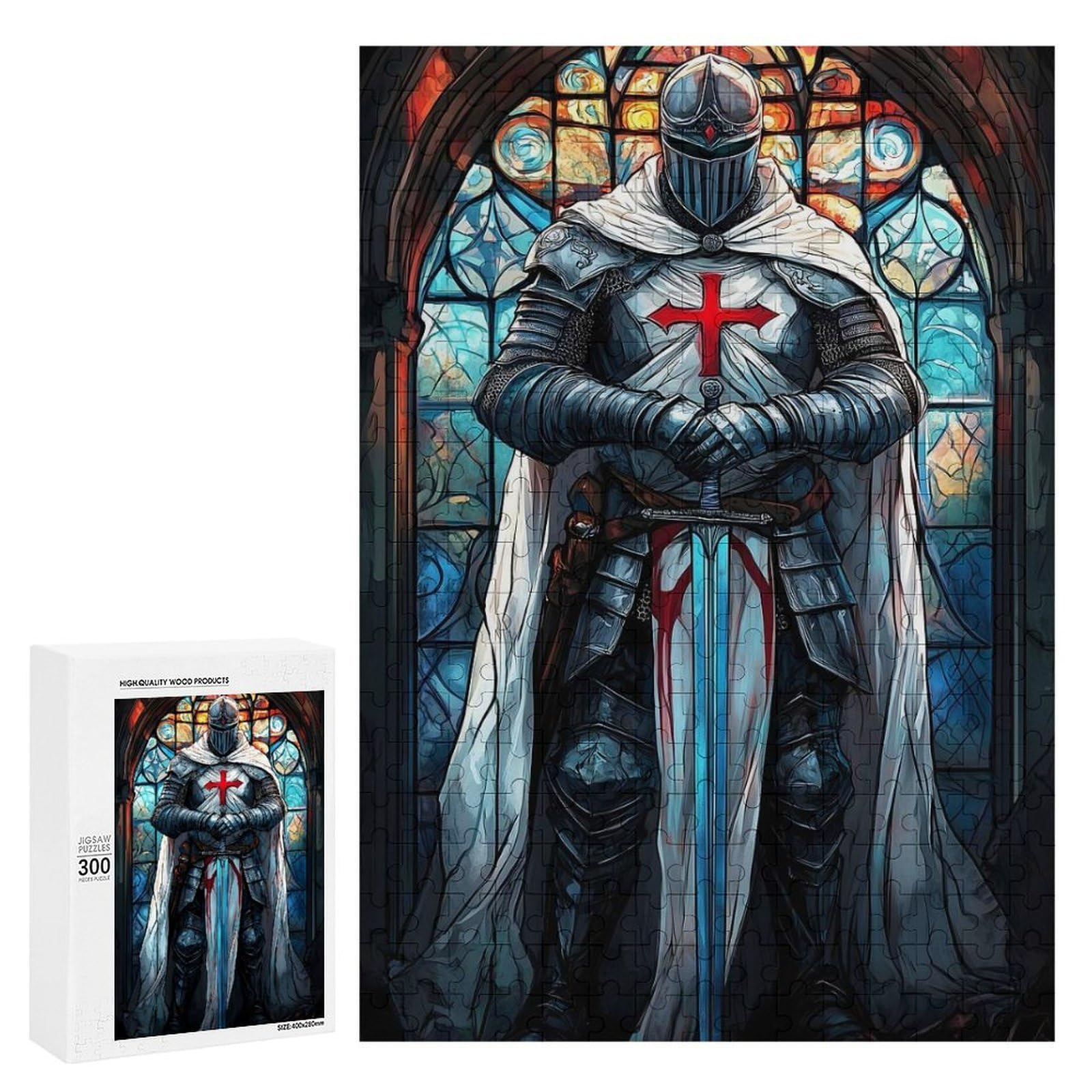 Puzzle for Teenagerss 300 PCS Templar Knights Vigil Puzzle for Adults Relax Games But Fun And Humorous Unique Birthday And Gifts 300 PCS