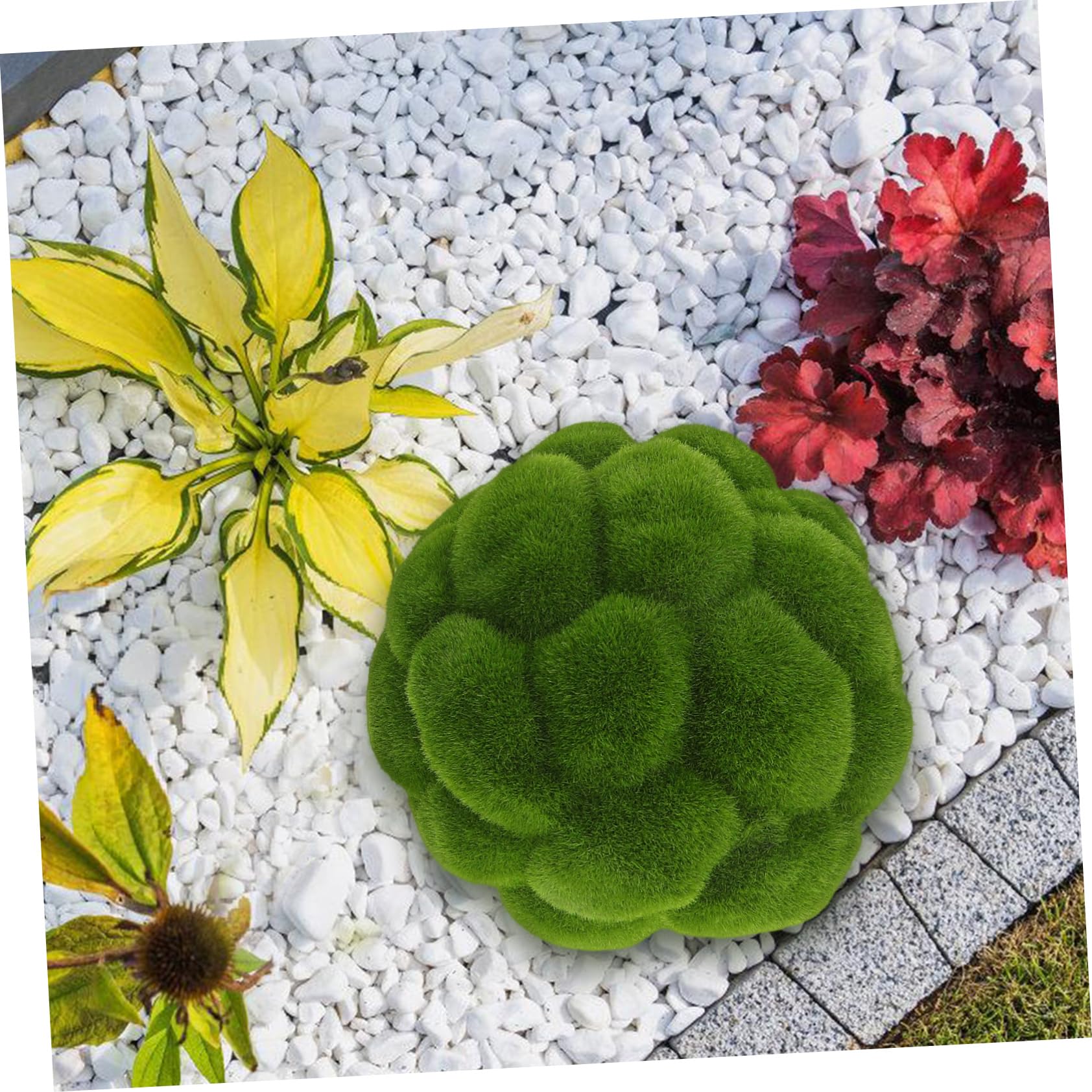 SOLUSTRE 2 Stück Künstliche Mooskugeln 15cm X 20cm Grün für Deko | Kunststoff und Schaumstoff, Realistische Textur, für Einzelhandel und Hochzeit, Leicht zu Montieren