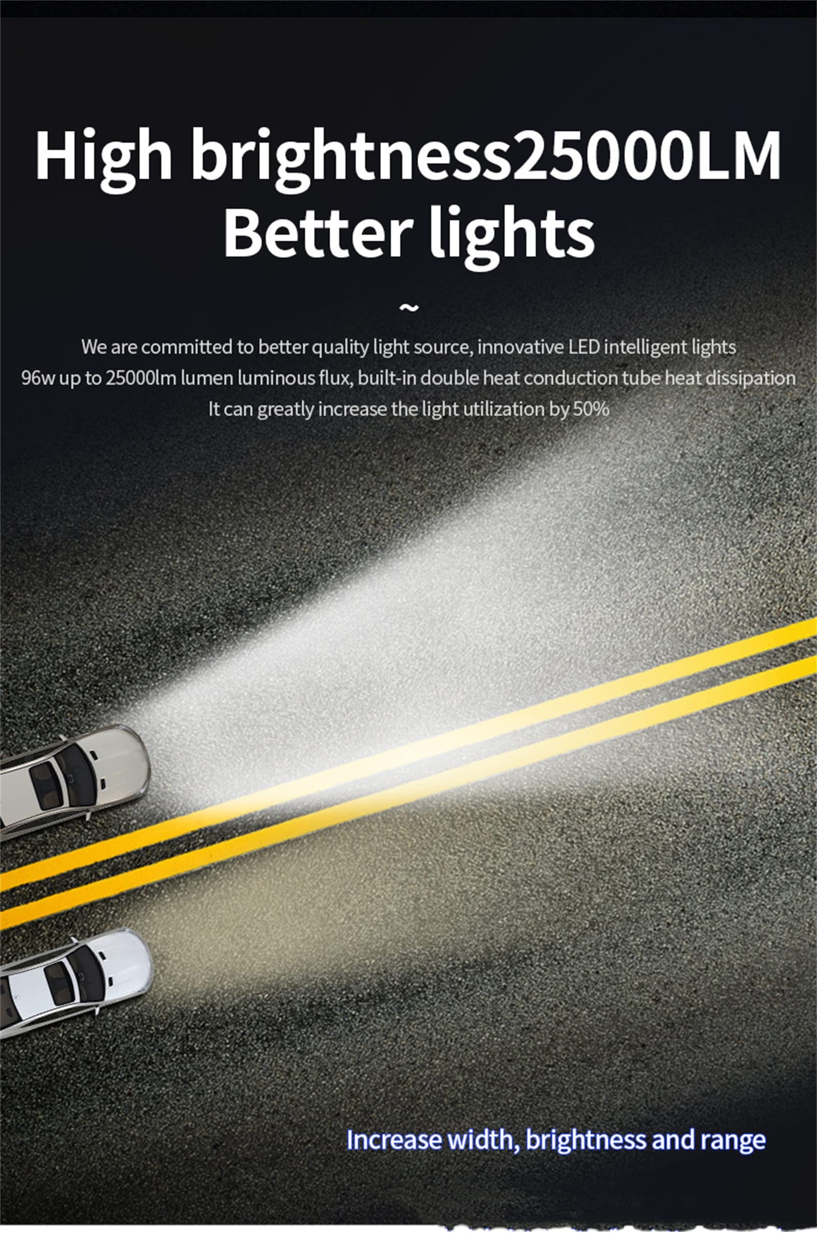 Bombillas LED Para Faros Delanteros, 80 W 16000 Lm, Kit De Conversión De Faros LED, Haz Bajo/Haz Alto Súper Brillante Con Decodificación, 6000 K Blanco Frío, Paquete De 2,H4