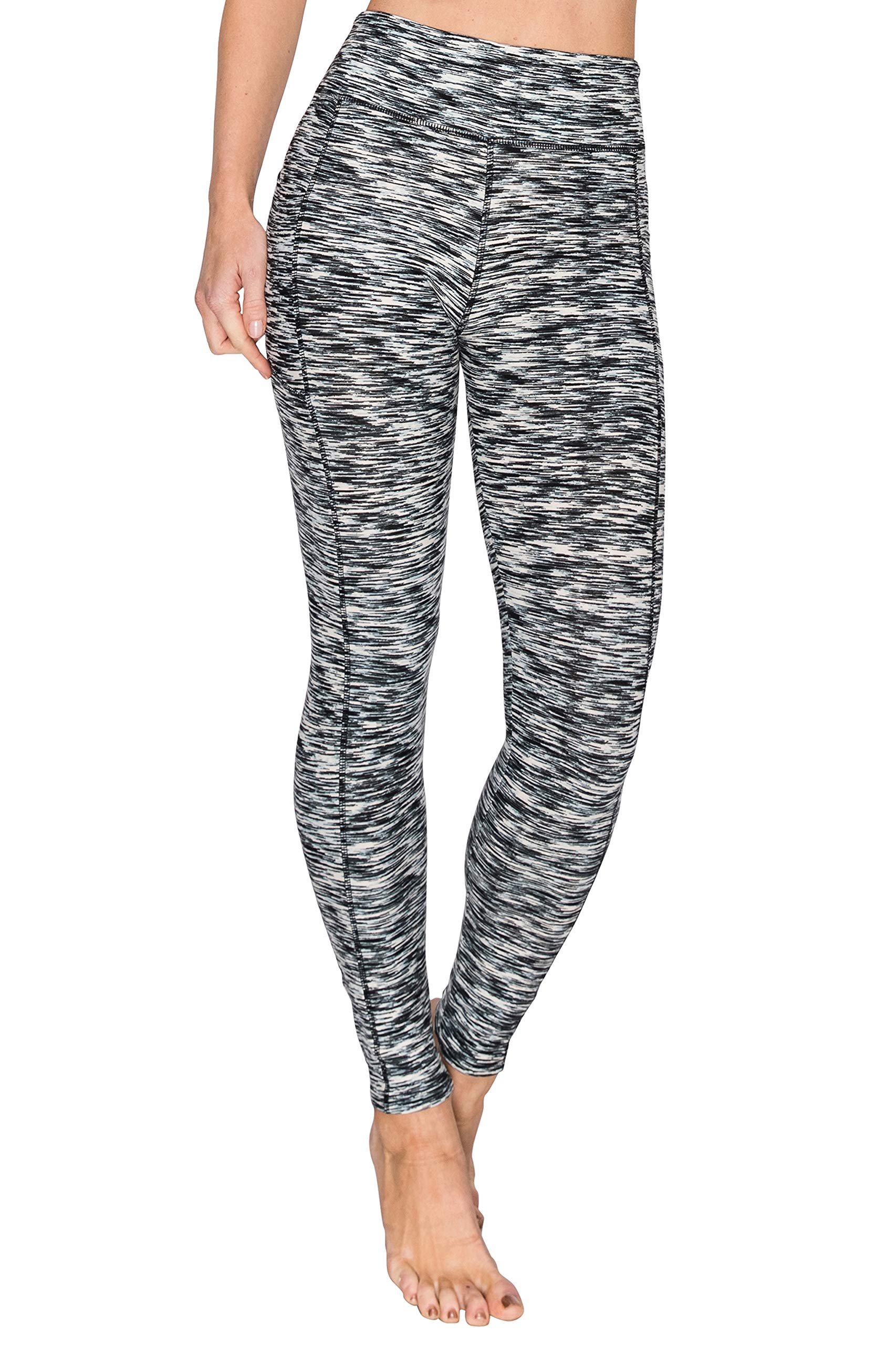 ALWAYS Pantalones de yoga para mujer, leggings de malla elástica de cintura alta para entrenamiento