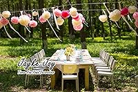 Vista 2 de Juego de 20 pompones de papel, flores de papel de seda para cumpleaños, bodas, despedidas de soltera, baby shower, decoración de guardería