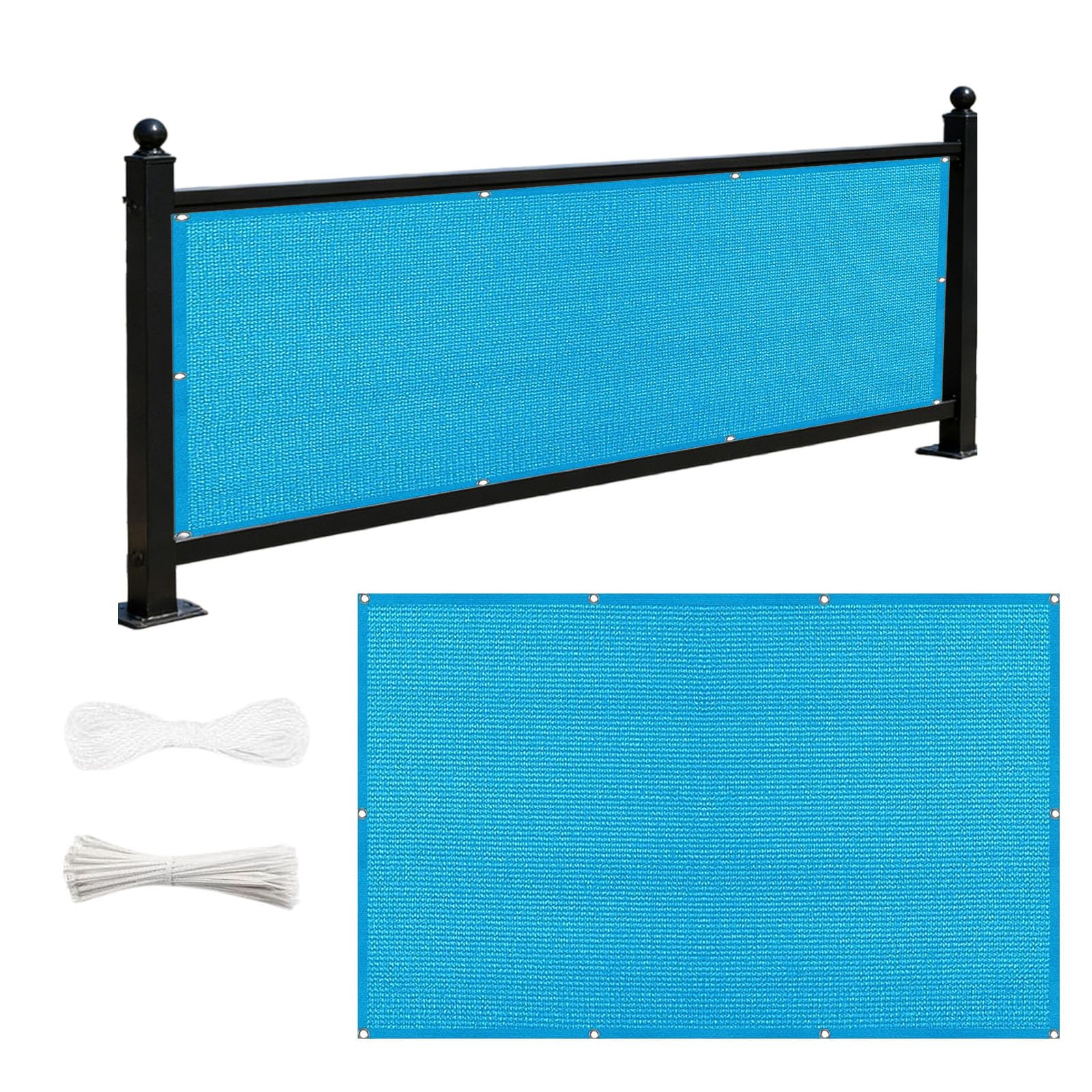 Brise vue balcon 50 x 80 opaque brise vent extérieur bleu ciel