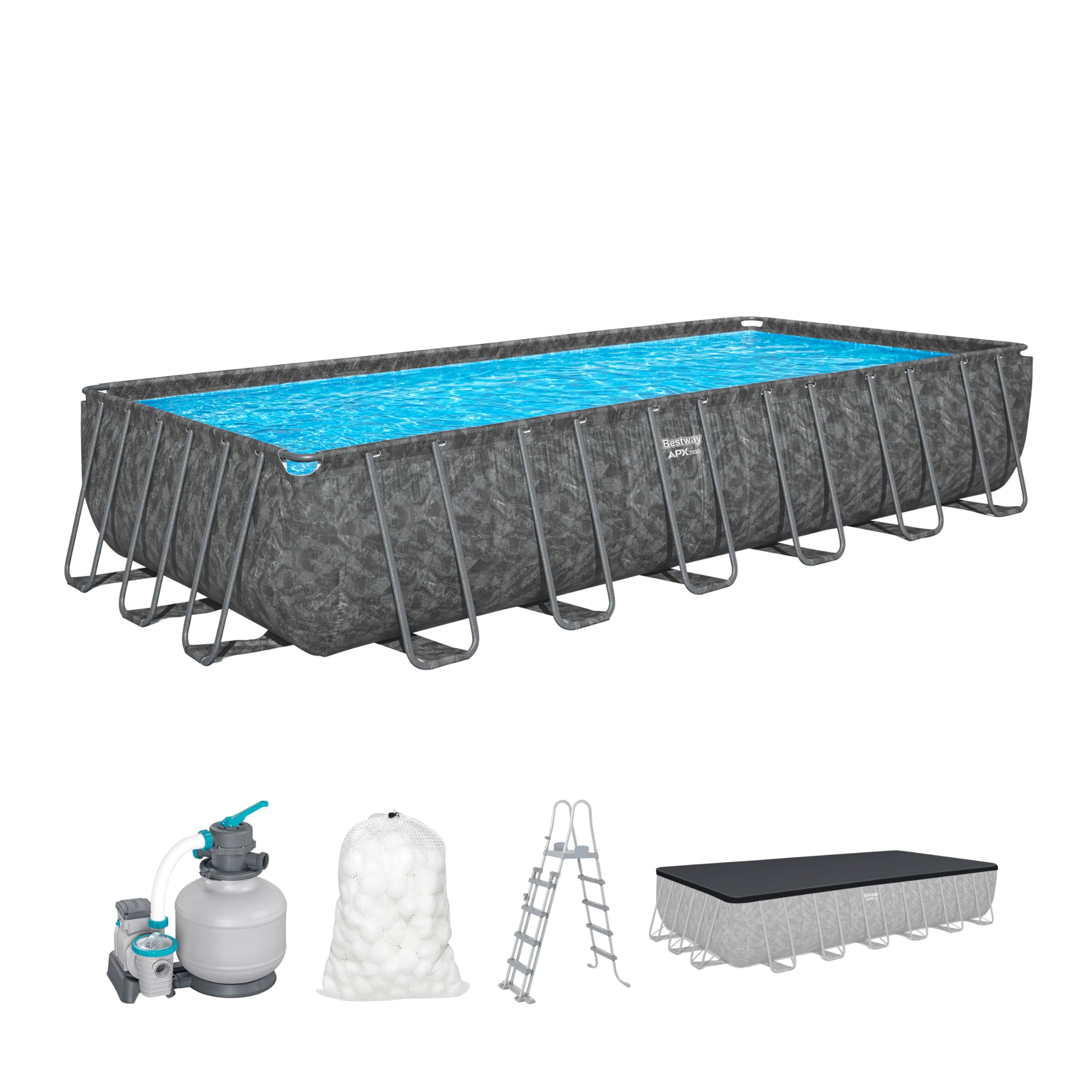 Bestway Pool-Set, rechteckig 24 ft x 12 ft x 52 Zoll