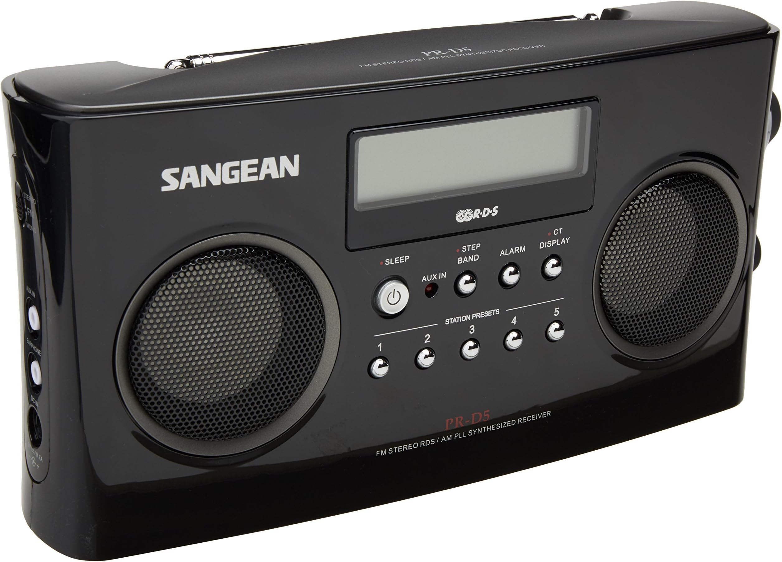 Sangean PR-D5BK AM/FM Portable Radio with Digital Tuning and RDS (Black) (Renewed)