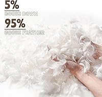 Vista 4 de puredown® Edredón de plumas de algodón orgánico, inserto de edredón de cama tamaño matrimonial/reina, todo tipo de estación, 100% algodón natural